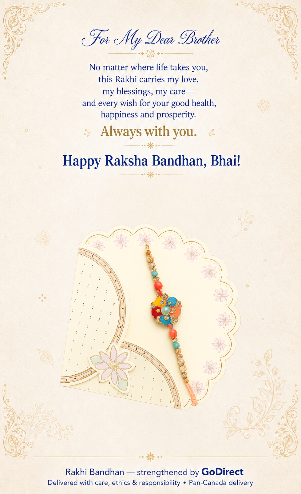 Colorful Beaded Rakhi for Raksha Bandhan image