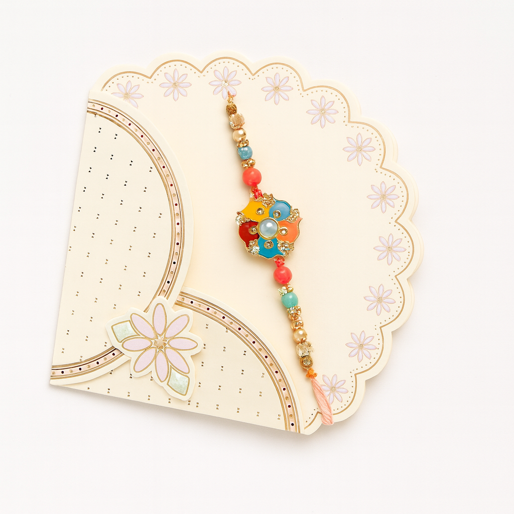 Colorful Beaded Rakhi for Raksha Bandhan image
