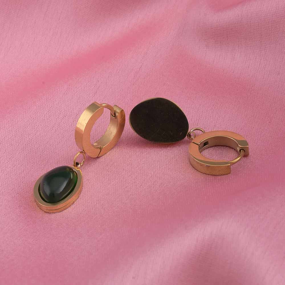 Nature's Charm Green Hoop Earrings image